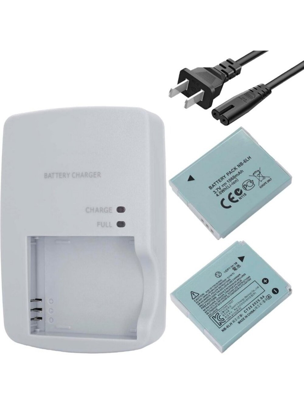 2-Pack Rechargeable Camera Battery & Charger Kit for Canon PowerShot D Series